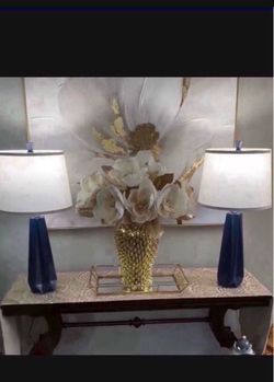 Modern Table Navy Blue Lamps  Brand New $120