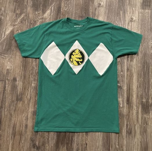 Mighty Morphin Power Rangers Green Tommy Ranger Suit Halloween Costume Shirt Adult Size Large!!!