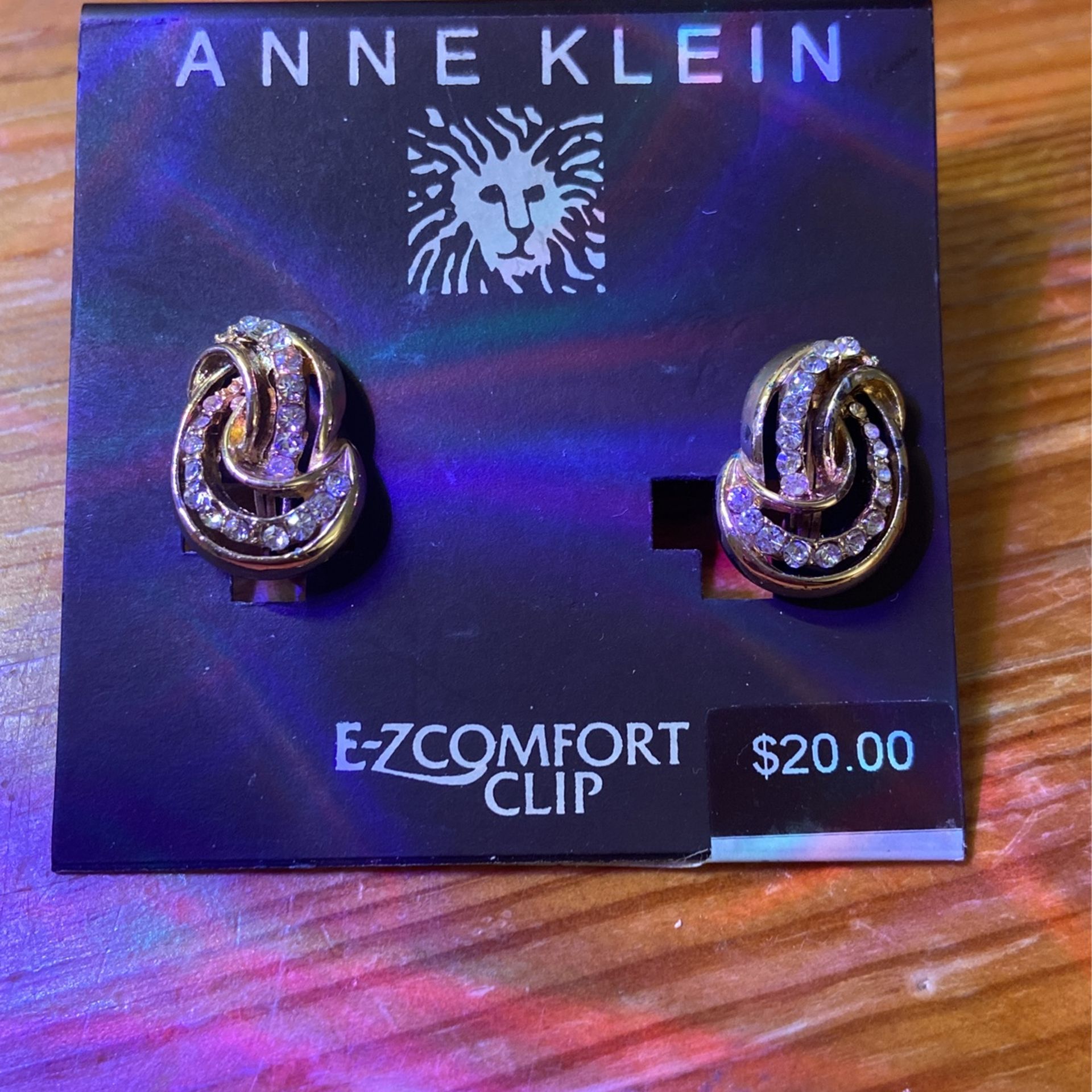 Anne Klein Crystal Knot Stud E-Z Comfort Clip