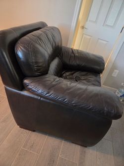 Dark Brown Leather Armchair/Couch and Autaman