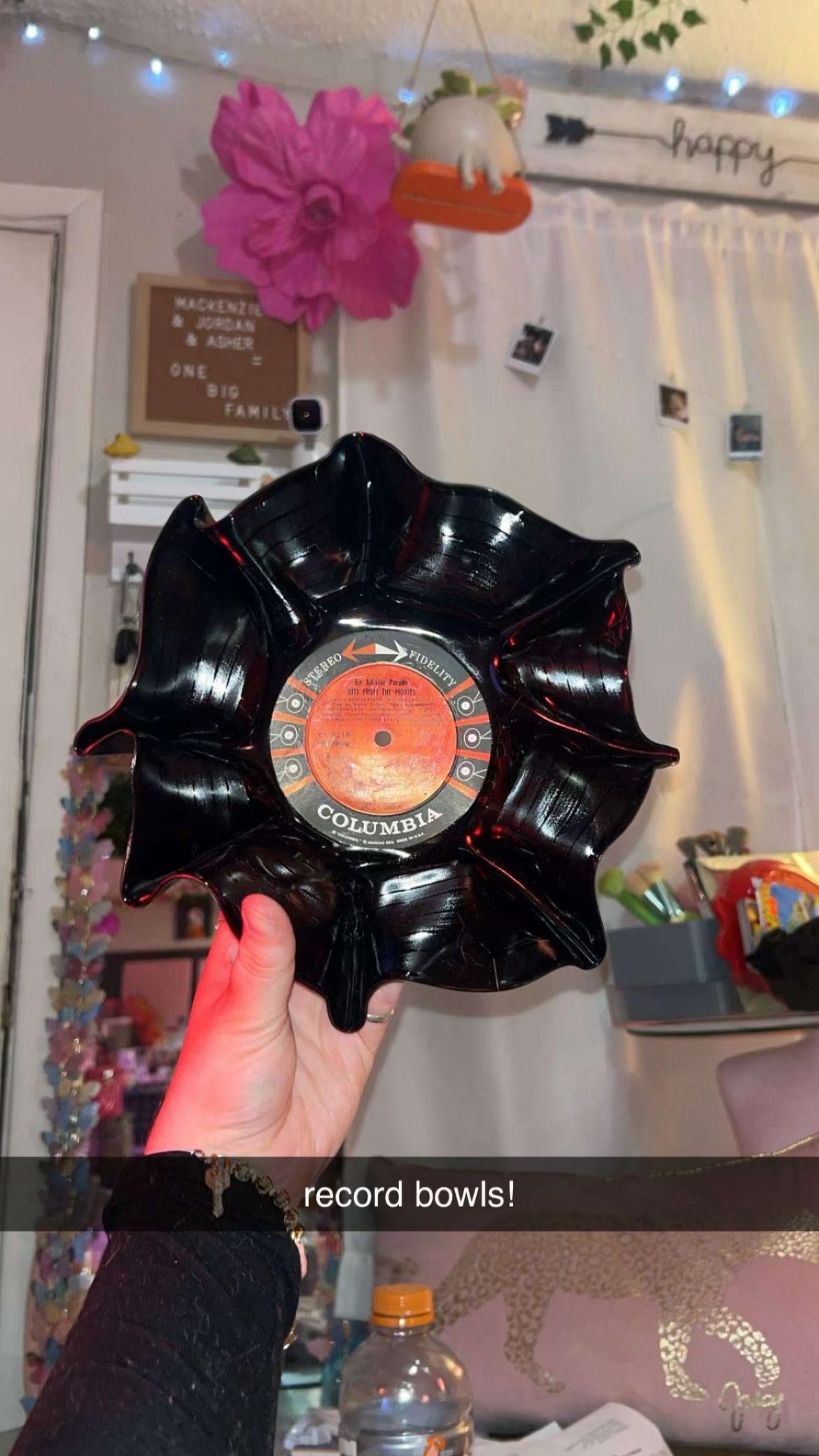 Vinyl record bowl