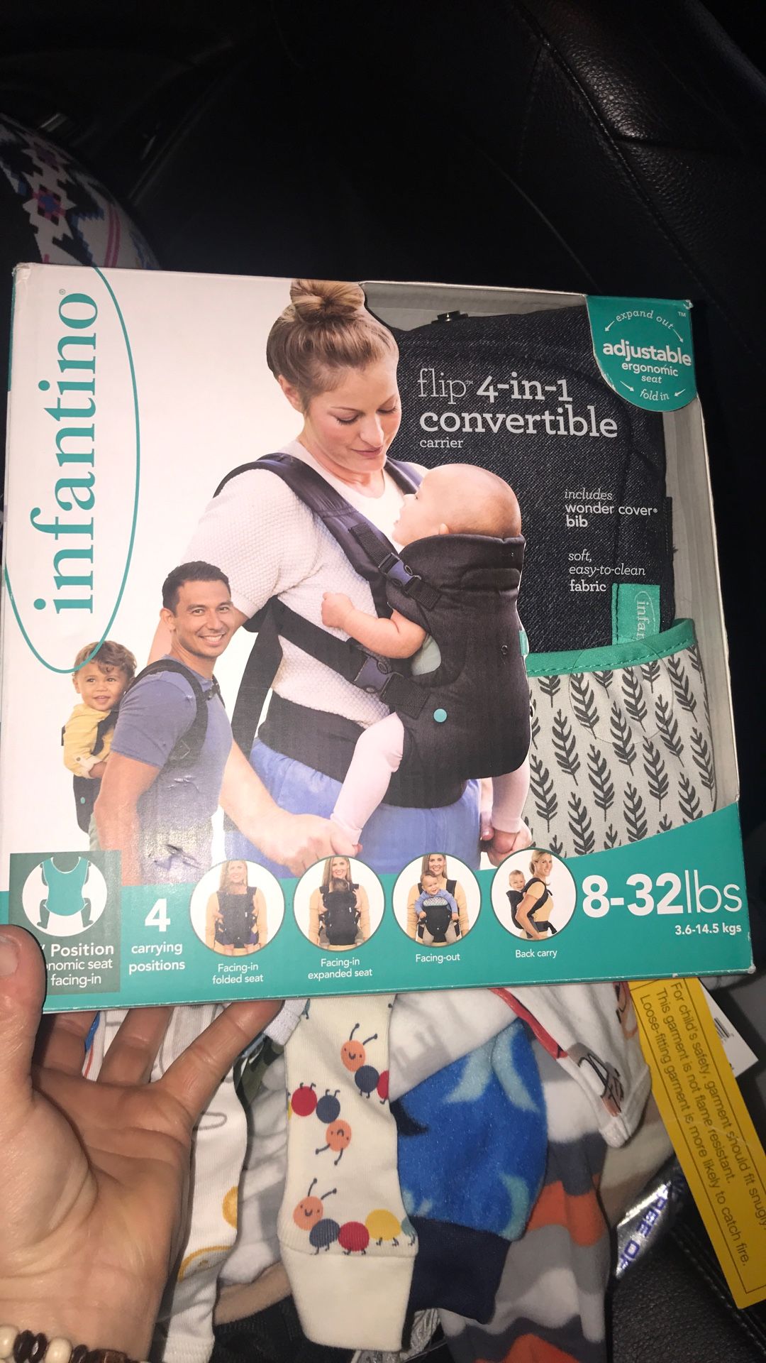 Lot Of Baby Boy Clothes, Diapers, and Carrier