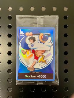Los Angeles Dodgers One Piece Luffy Don Promo Card 7/2/2026 WITH HAT