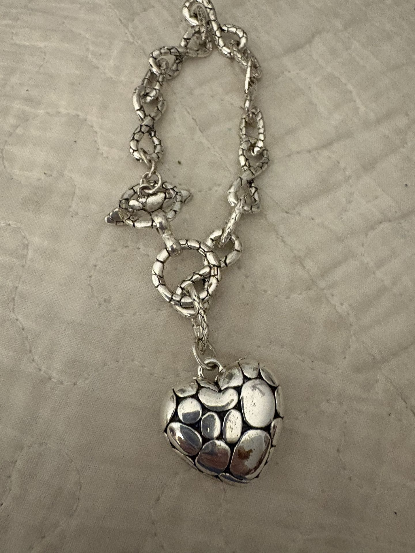 Woman’s Bracelet Not Silver Not Stainless Steel With Heart