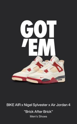 Jordan 4 Retro “Nigel Sylvester Brick After Brick” (Size 9.5M) Deadstock