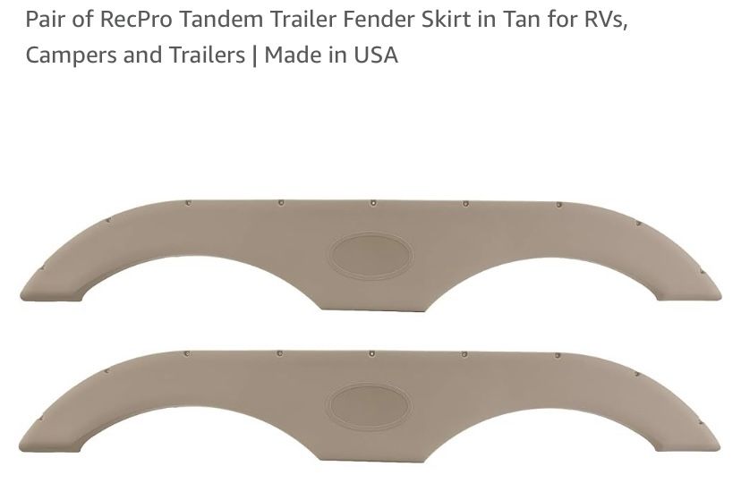 Pair Of RecPro Tandem Trailer Fender Skirts Tan