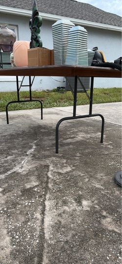 Folding Table with Brown Top