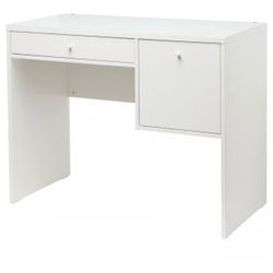 White Dressing Table with Glass Top – 2 Drawers – Like New