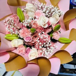 Mix Flowers Pink Bouquet