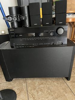 Bose Surround Sounds Acoustimass 15 Home Theater With Onkyo Tx-sr606 HDMI All Wires Remote Control & Stand Excellent Condition 