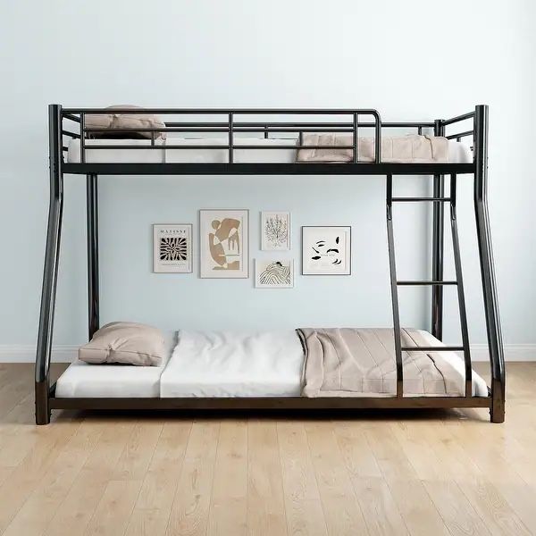Metal Twin over Full Bunk Bed/ Heavy-duty Sturdy Metal