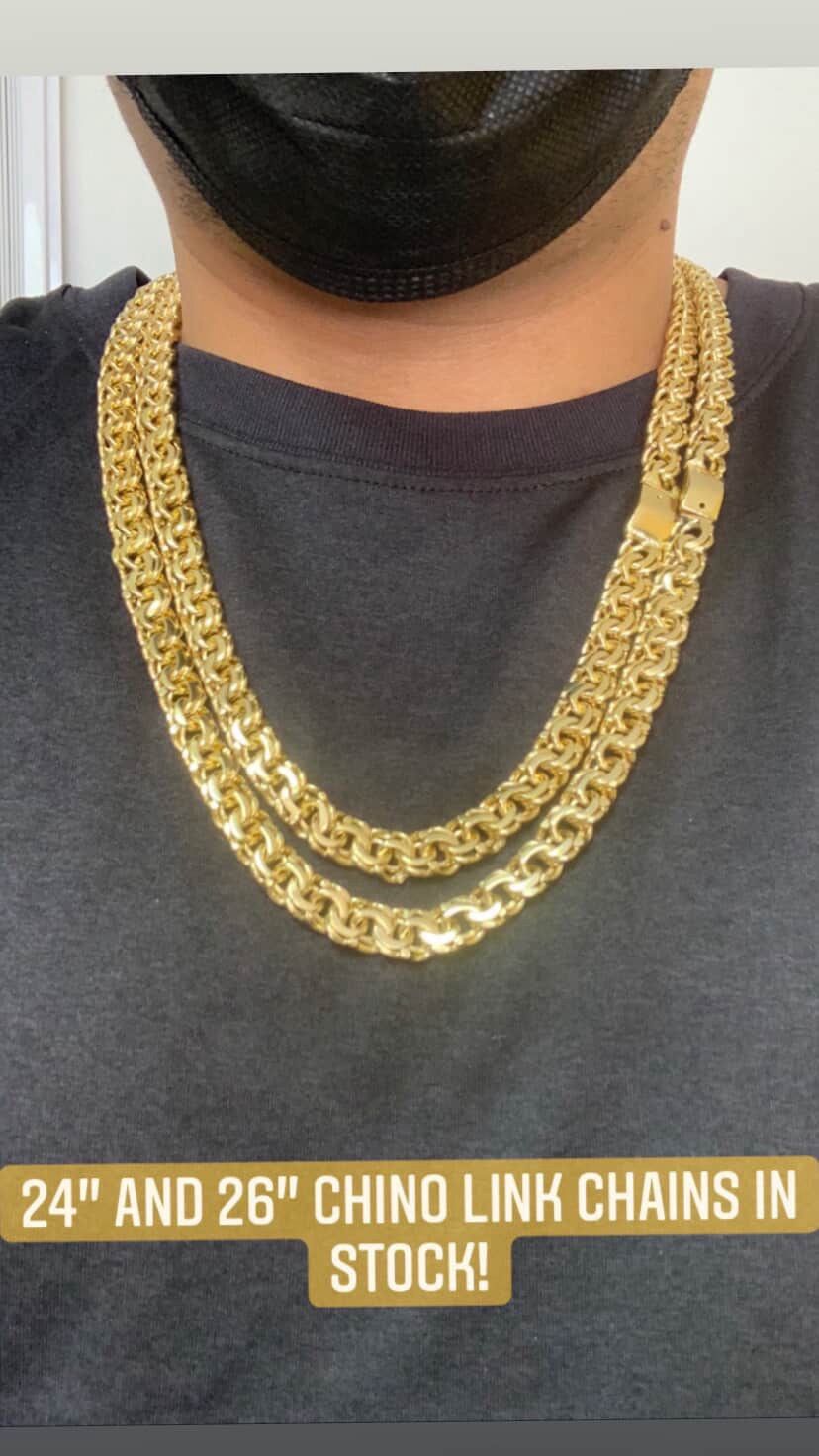 Cadenas De Tejido Chino De 10k Oro Laminado