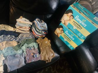 Pampers talla 1 y ropa nuevo bebé nińo,