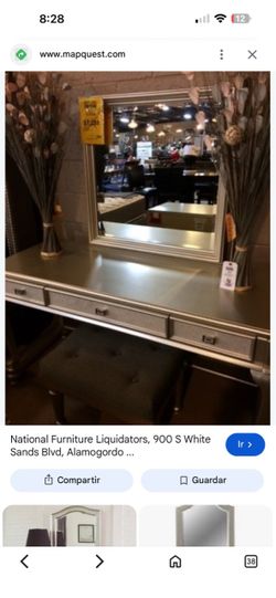Vanity mirror and stool