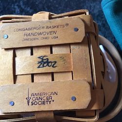Longaberger Basket   Breast Cancer Edition  