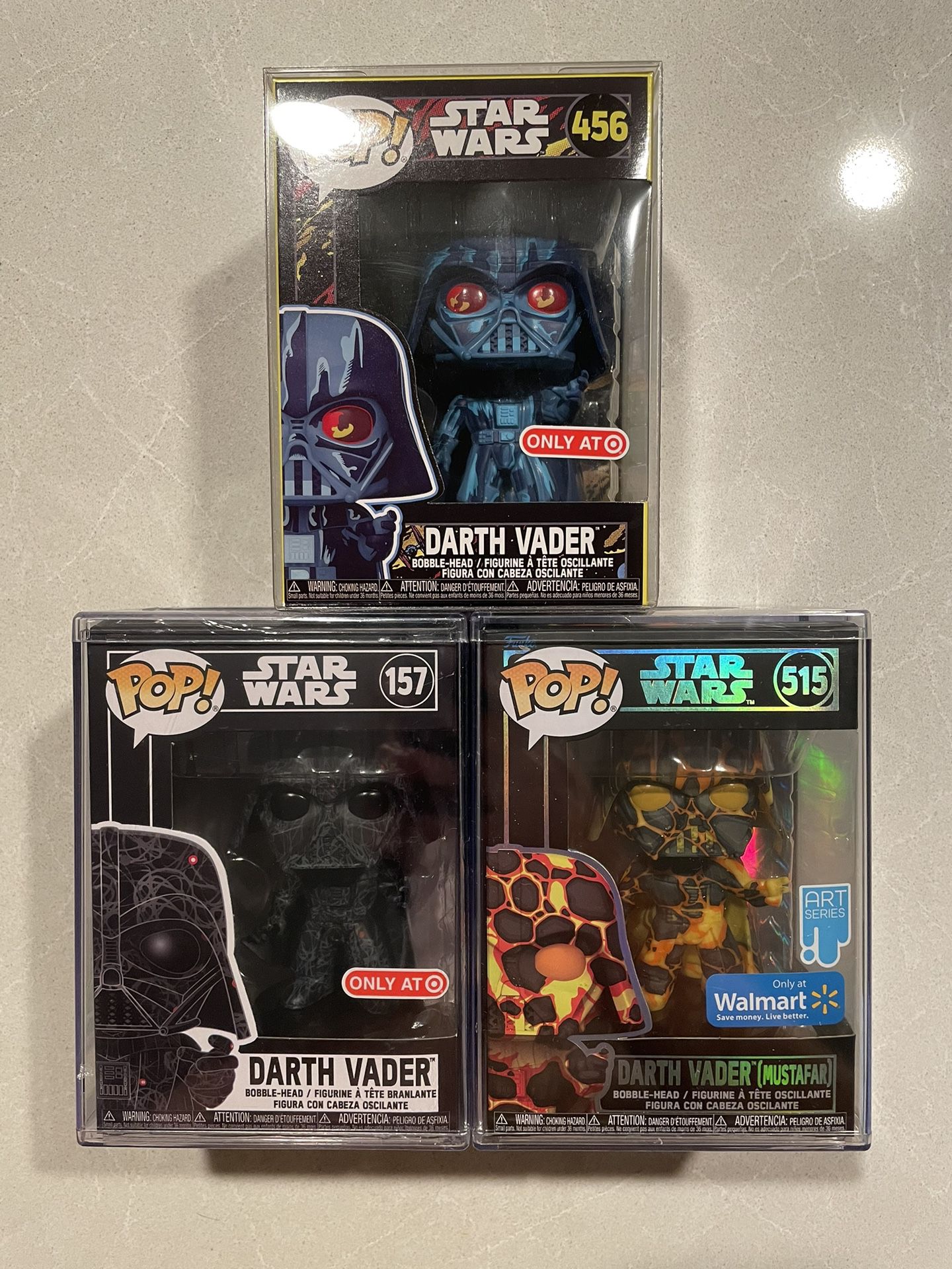 Darth Vader Funko Pop Set *MINT* Target Walmart Exclusive Star Wars 456 with protector 157 Anakin 515