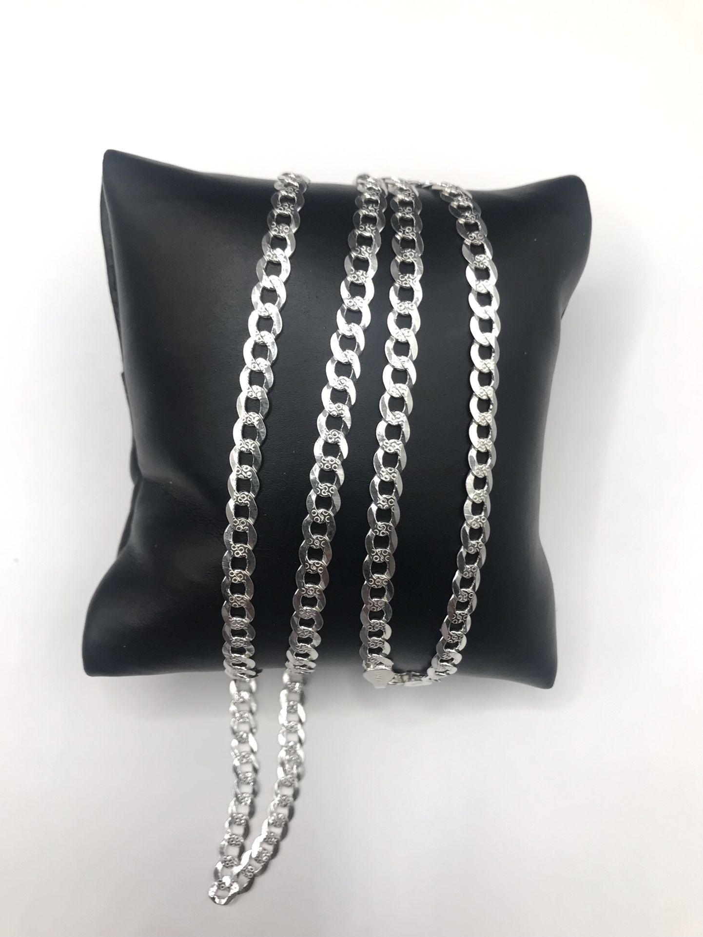 925 Sterling Silver Cuban Link Chain men’s Necklace Size 24”