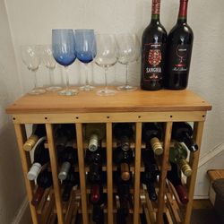 Freestanding Solid Wood Wine Rack 36 Bottle Holder