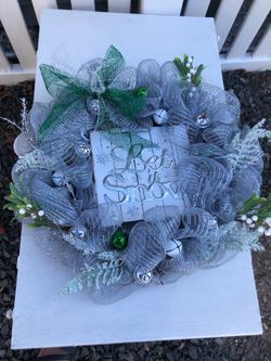 Let it snow winter wreath with jingle bells