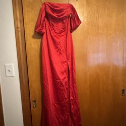 Red Satin gown New