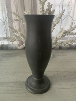 Vintage International Pewter Flared Pedestal Vase 9” Tall