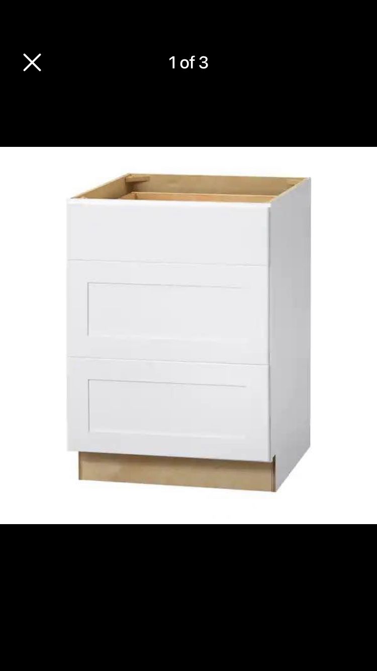 24” Drawer Cabinet Shaker Alpine White