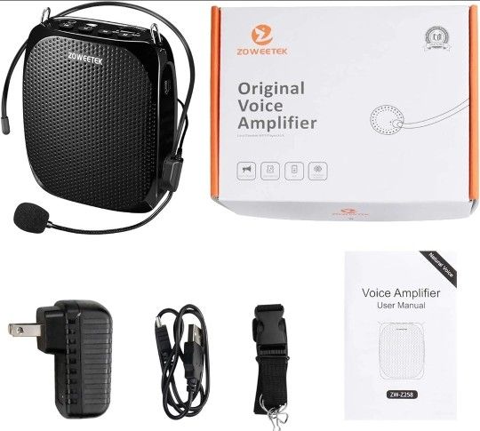 ZOWEETEK (ZW-Z258) Portable Rechargeable Mini Voice Amplifier - NEW