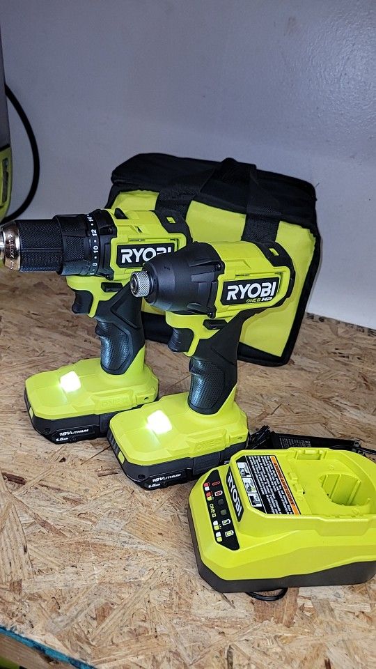 RYOBI
ONE+ HP 18V Brushless Cordless Compact 1/2 in. Drill and Impact Driver Kit with (2) 1.5 Ah Batteries, Charger and Bag