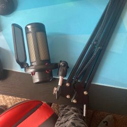 TONOR Gaming Microphone Set with Boom Arm, Vocal Condenser Microphone for PC with Stand, USB Mic with controllable RGB Light, One Tap Mute, Volume Con