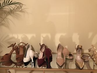 White Suede Beige Red Pumps Heels metallic gold jcrew Size 6.5