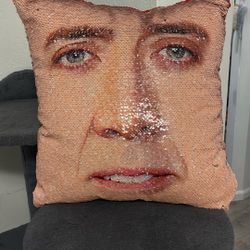 Nicolas Cage Sequins Pillow