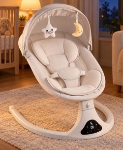 Electric Baby Swing with Canopy and Toys