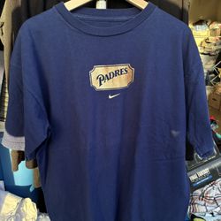 Vintage San Diego Padres Nike Swoosh T Shirt Large XL VTG MLB