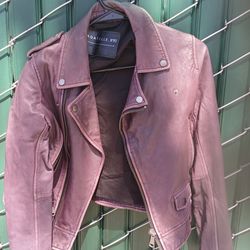 Women's Leather red Jacket, Brown, Size Small,