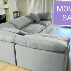 Gray Cloud Couch Modular Sectional Sofa