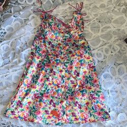 For Love and Lemons Watercolor Floral Slip Mini Dress Teddy Nighty Summer XXS