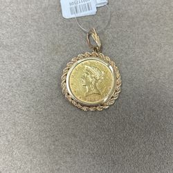 Gold Coin Pendant