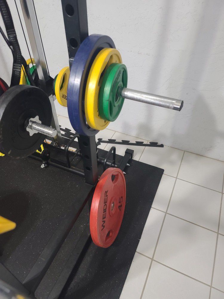 WEIDER RUBBER COATED OLYMPIC WEIGHTS