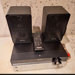 Sony CMT-SBT100  CD Player Bluetooth Music System ,Realistic Minimus 7 Speakers