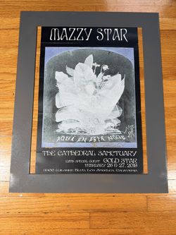 Mazzy Star 2019 Cathedral Sanctuary Los Angeles Concert Poster Gold Star Matted