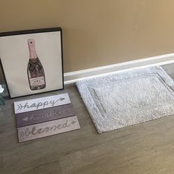 Bathroom rug, and 2 pics