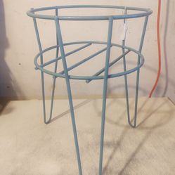 1950's-60's Vintage MCM Sky Blue Atomic Iron Hairpin Leg Plant Stand