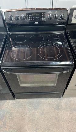 Kenmore Electric Glass‑Top Range – Black, Warming Drawer