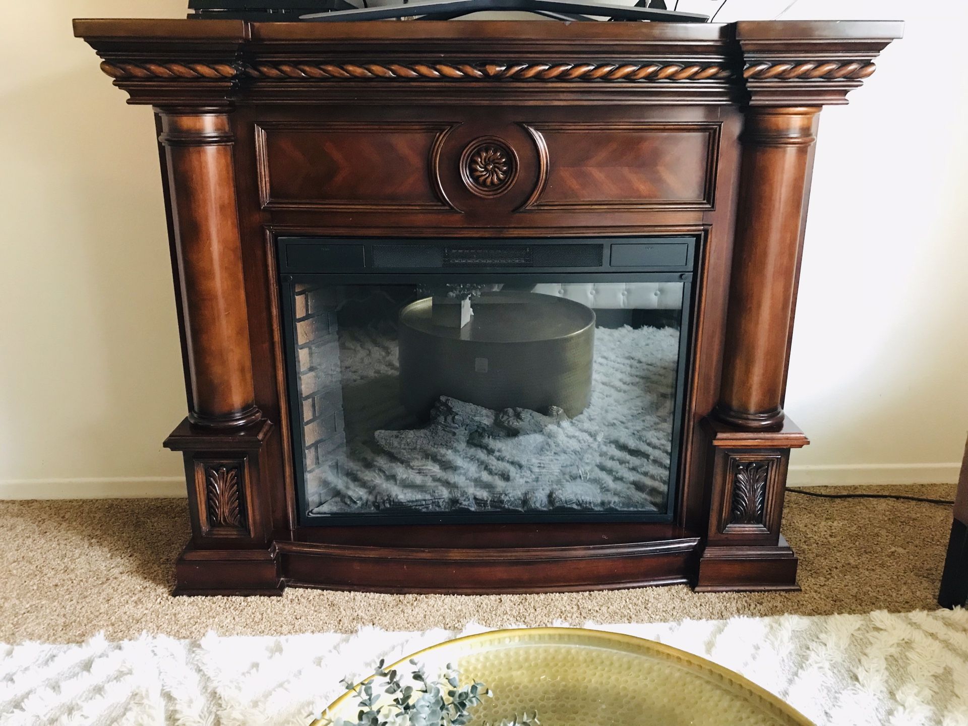 Twin star electric fireplace dark brown mantle chimney 33ef010gra for Sale  in Brooks, OR - OfferUp