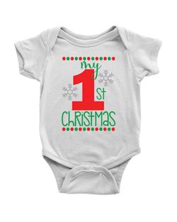 First Christmas Onesie for Baby Boys and Girls, Newborn Christmas Outfit, My 1st Christmas Shirt