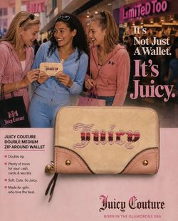 JUICY COUTURE RETRO VIBE DOUBLE MEDIUM ZIP AROUND WALLET