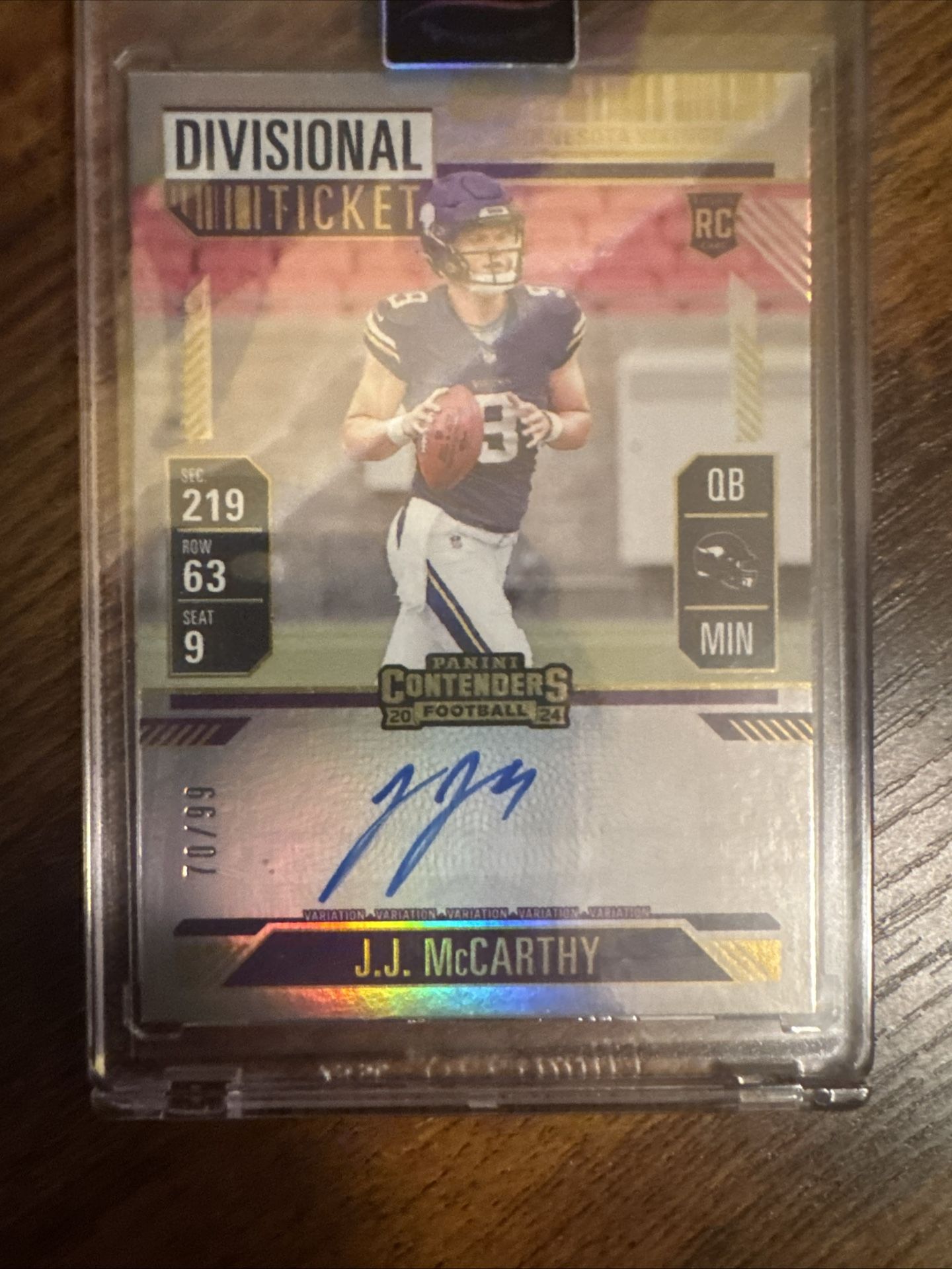 2024 Panini Select JJ McCarthy Divisional Auto /99