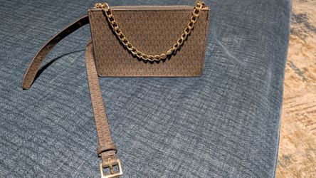 Michael Kors Signature Logo Pull-Chain Belt Bag - Brown/Acorn - Size Large