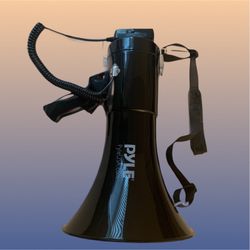 Pyle PMP561LTB 50W Megaphone Speaker with Built-in Rechargeable Battery, LED Lights, Siren Alarm Mode & Adjustable Volume Control