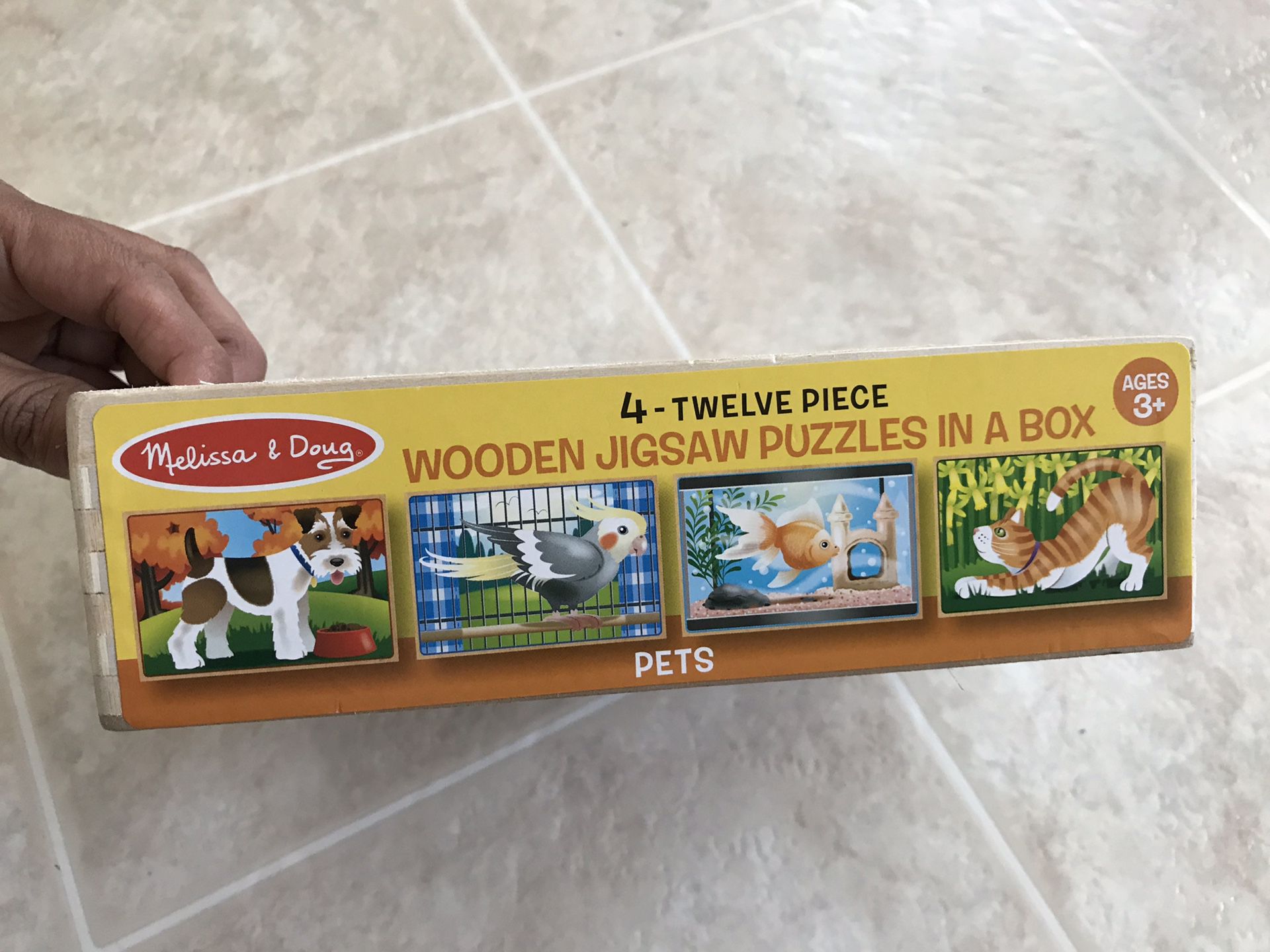 Melissa dough 4 pets wooden puzzle in a box like new/ cash sale